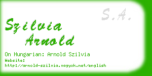 szilvia arnold business card